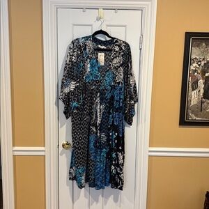 Johnny Was Black and Blue Artistic Dress